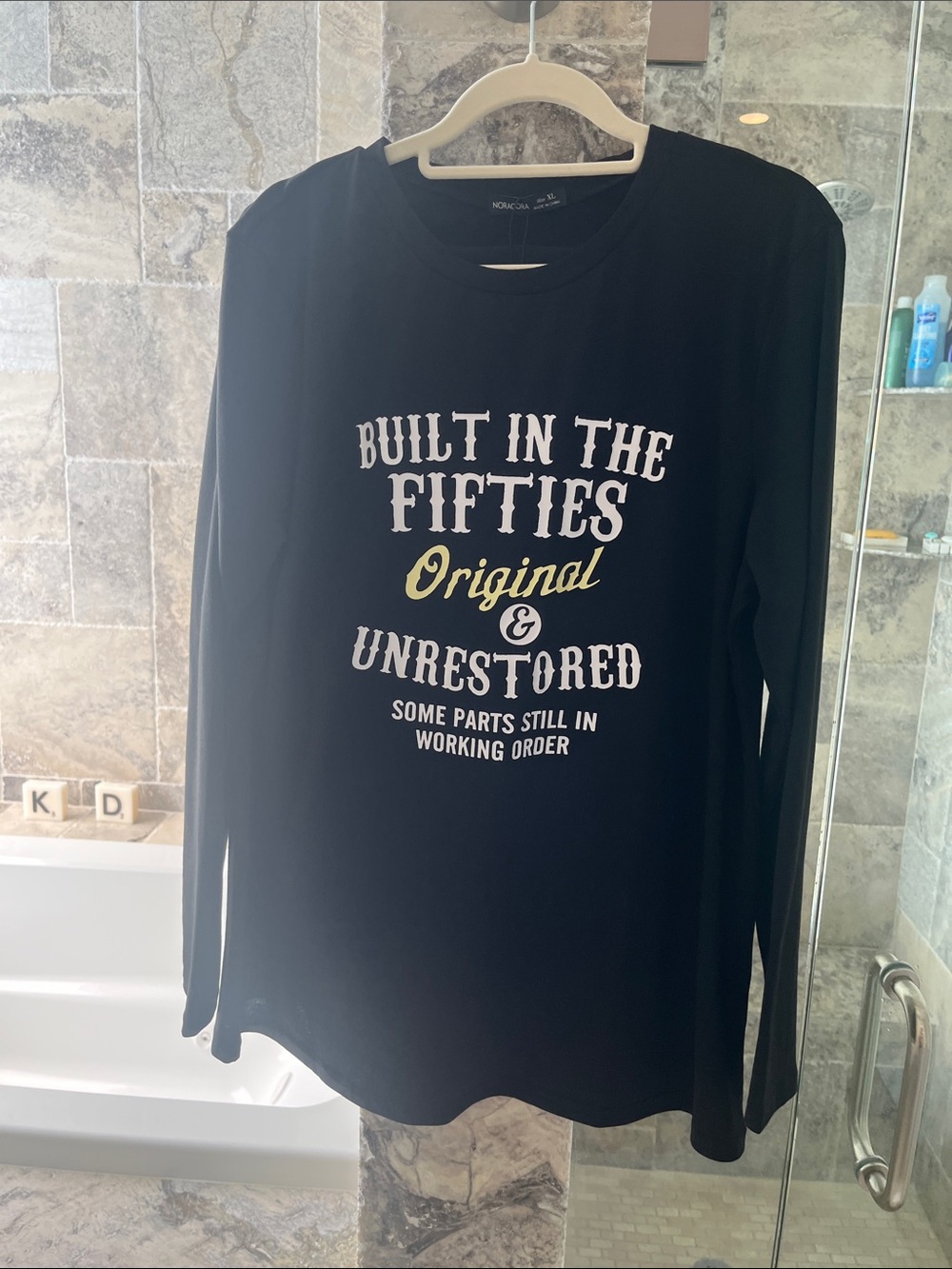 Men's/Womens Black Long-Sleeve Graphic Tee - Built in the Fifties